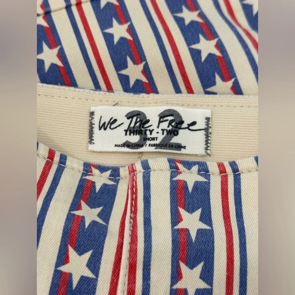 We the Free Penny Pull-on Stars Stripes Denim Stretch Flare Jeans 32 30” Inseam - Picture 5 of 7